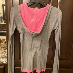 Victoria’s Secret grey and pink thermal hoodie